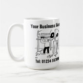 Reparatur und Wartung von Cartoon. Kaffeetasse (Links)