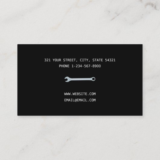 Reparatur von Auto Beruflicher Automobil-Mechanik Visitenkarte (Rückseite)