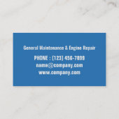 Reparatur von Auto für industrielle Maschinen Visitenkarte (Rückseite)