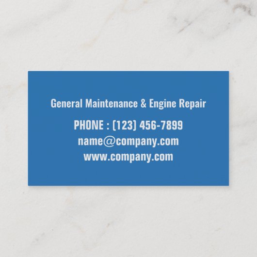 Reparatur von Auto für industrielle Maschinen Visitenkarte (Rückseite)