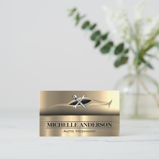 Reparatur von Auto | Mechanik | Wrenches Visitenkarte (Stehend Vorderseite)