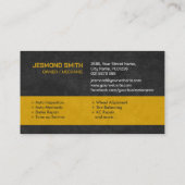 Reparatur von Auto - Mechanische Visitenkarte (Rückseite)