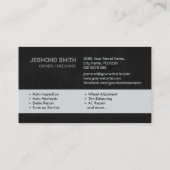 Reparatur von Auto - Mechanische Visitenkarte (Rückseite)