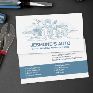 Reparatur von Auto - Mechanische Visitenkarte