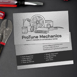 Reparatur von Auto - Mechanische Visitenkarte