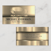 Reparatur von Auto | Metallischer Hintergrund Visitenkarte (Vorne/Hinten)