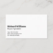 Reparatur von Befestigungsgeräten Visitenkarte (Rückseite)