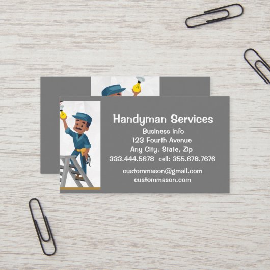 Reparatur von benutzerdefinierten Handyman-Service Visitenkarte (Vorderseite/Rückseite Beispiel)