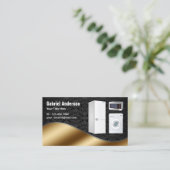 Reparatur von Black Damask Gold-Zuhause-Geräten Visitenkarte (Stehend Vorderseite)