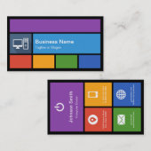 Reparatur von Computerhändlern - Farbige Fliesen k Visitenkarte (Vorne/Hinten)