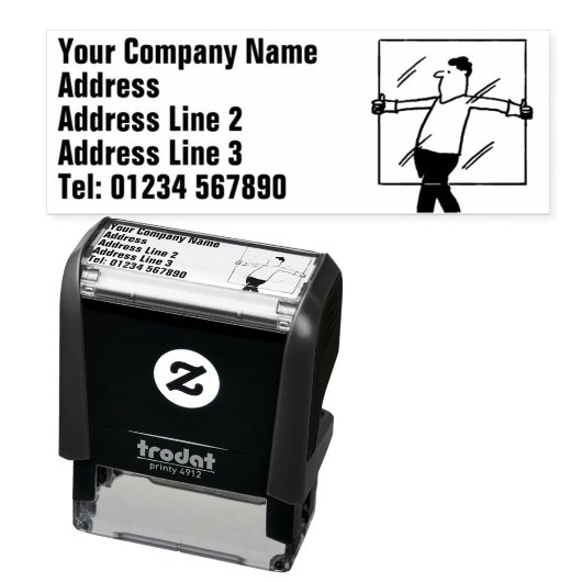 Reparatur von Glas und glänzenden Fenstern Permastempel