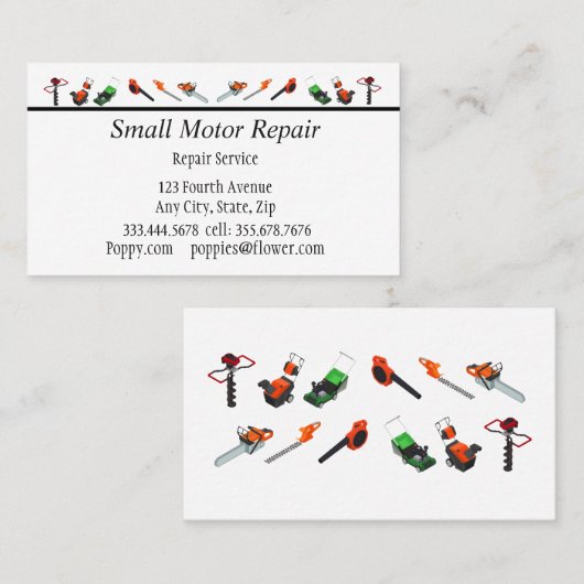 Reparatur von kleinen Motoren für kundenspezifisch Visitenkarte (Vorne/Hinten)