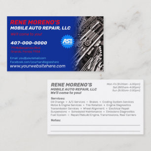 Reparatur von Kraftfahrzeugen 2-seitig Visitenkarte