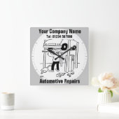 Reparatur von Kraftfahrzeugen Quadratische Wanduhr (Zuhause)