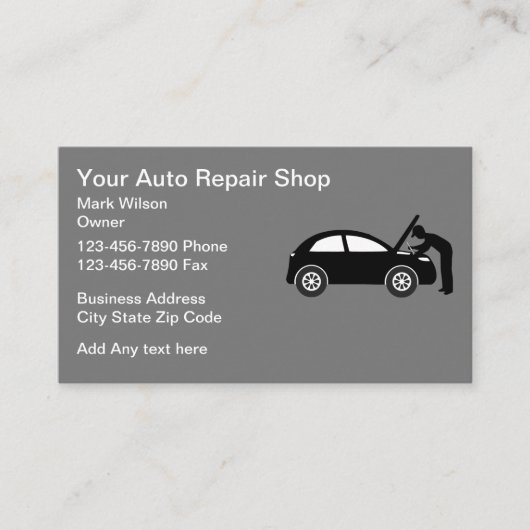 Reparatur von Kraftfahrzeugen Visitenkarte (Vorderseite)