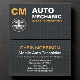 Reparatur von mobilen mechanischen Auto Visitenkarte