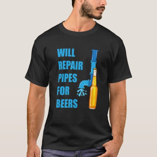 Reparatur von Rohrleitungen für Bier Klempner Rück T-Shirt (Vorderseite)