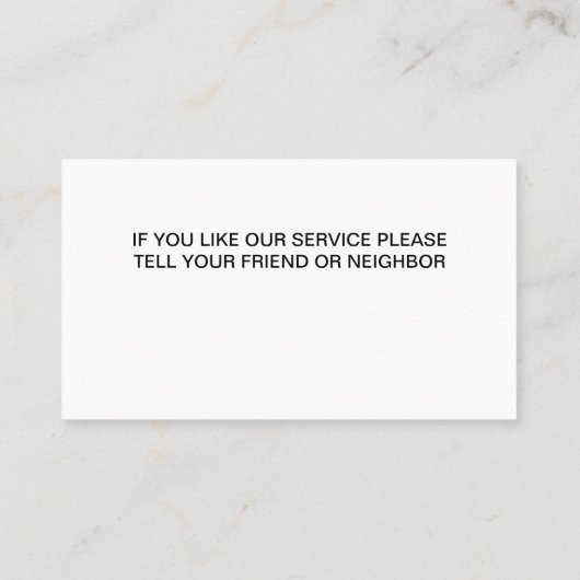 Reparatur von Visitenkarten für Billardkäfige Visitenkarte (Rückseite)