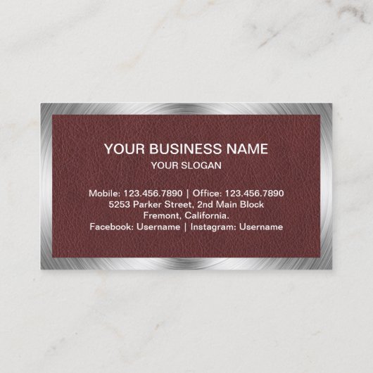 Reparatur von Zuhause-Geräten aus Braunleder Visitenkarte (Rückseite)