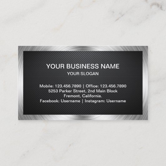 Reparatur von Zuhause-Geräten aus schwarzem Stahl Visitenkarte (Rückseite)