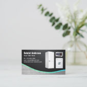 Reparatur von Zuhause-Geräten aus schwarzem Stahl Visitenkarte (Stehend Vorderseite)