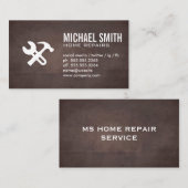 Reparatur von Zuhause-Services | Hintergrund der b Visitenkarte (Vorne/Hinten)