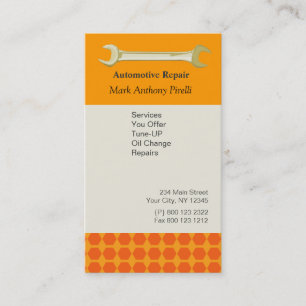 Reparatur-Werkzeugkartenteil und -muster Visitenkarte