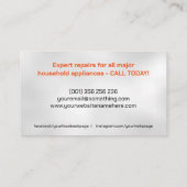 Reparaturdienste für Geräte Visitenkarte (Rückseite)