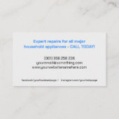 Reparaturdienste für Geräte Visitenkarte (Rückseite)