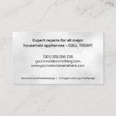 Reparaturdienste für Geräte Visitenkarte (Rückseite)