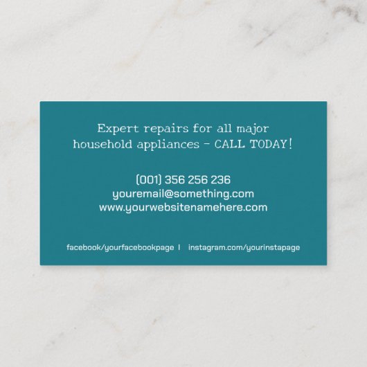Reparaturdienste für Geräte Visitenkarte (Rückseite)
