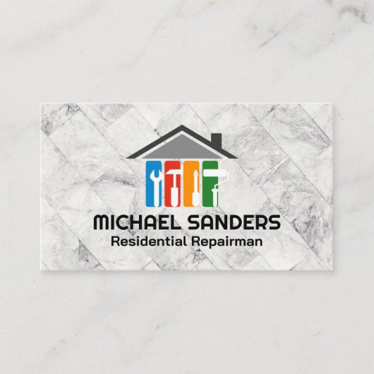 Reparaturdienste | Handwerkzeug-Symbole Visitenkarte (Vorderseite)