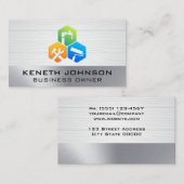 Reparaturdienstleistungen | Holz Metallic Visitenkarte (Vorne/Hinten)