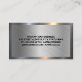 Reparaturen des Auto | Metallischer Hintergrund Visitenkarte (Rückseite)