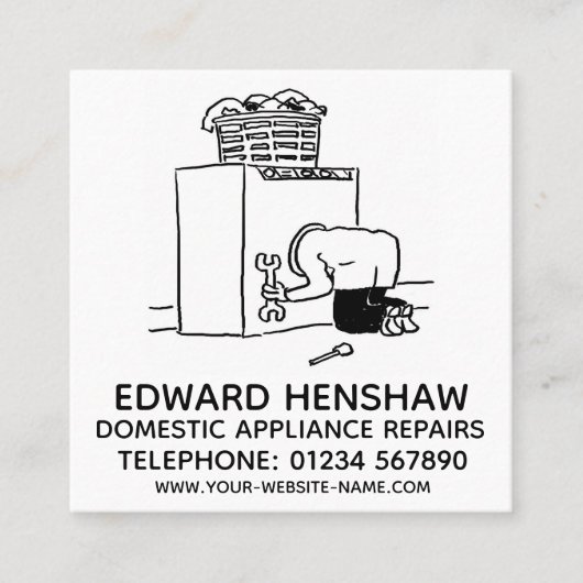 Reparaturen und Wartung von Haushaltsgeräten Quadratische Visitenkarte (Vorderseite)