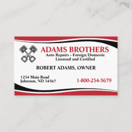 Reparaturkarte für berufliches Auto Visitenkarte