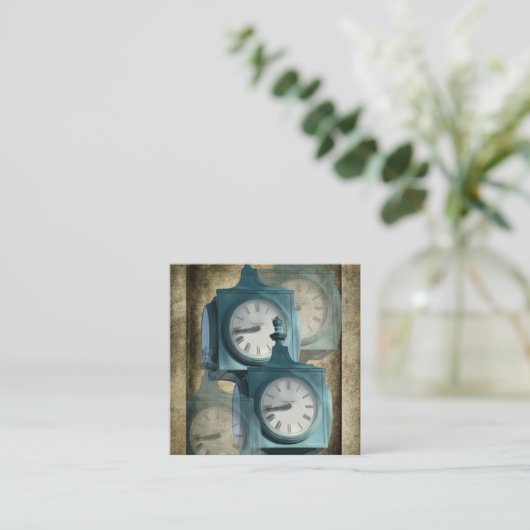 Reparaturkarte für die Uhr Quadratische Visitenkarte (Stehend Vorderseite)