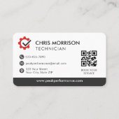 Reparaturmechaniker QR-Code Professional Visitenkarte (Rückseite)