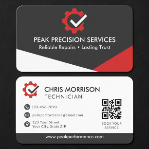 Reparaturmechaniker QR-Code Professional Visitenkarte