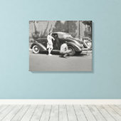 Reparaturservice für Auto, 1942 Leinwanddruck (Insitu (Holzboden))