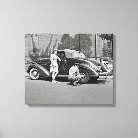 Reparaturservice für Auto, 1942 Leinwanddruck (Vorderseite)