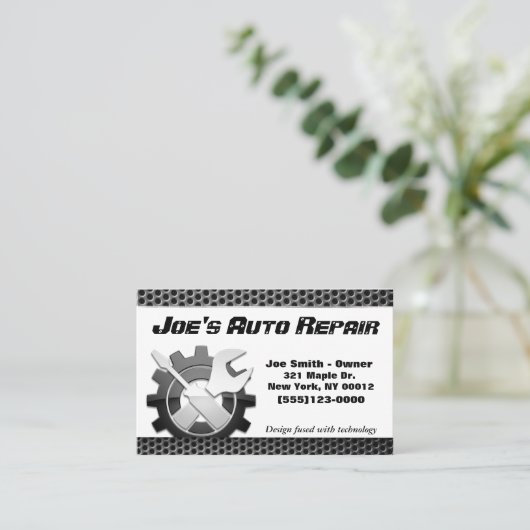 Reparaturservice für den Motor von Auto Visitenkarte (Stehend Vorderseite)