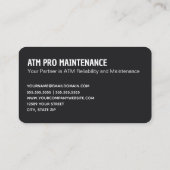 Reparaturservice für Geldautomaten Visitenkarte (Rückseite)