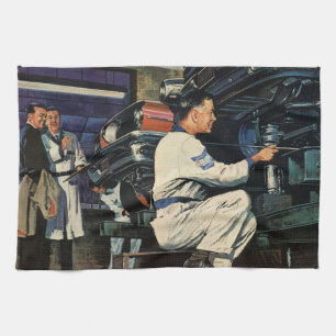 Reparaturservice für Oldtimer Auto-Mechaniker Gesc Geschirrtuch