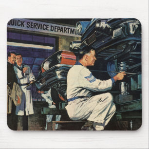 Reparaturservice für Oldtimer Auto-Mechaniker Gesc Mousepad