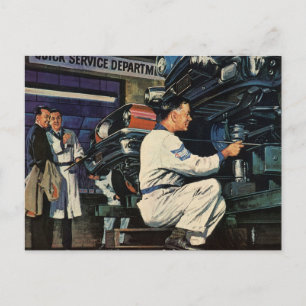 Reparaturservice für Oldtimer Auto-Mechaniker Gesc Postkarte