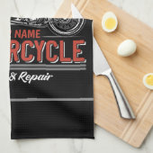 Reparaturshop für personalisierte Motorräder Geschirrtuch (Viertel Falte)