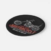 Reparaturshop für personalisierte Motorräder Pappteller (Schrägansicht)