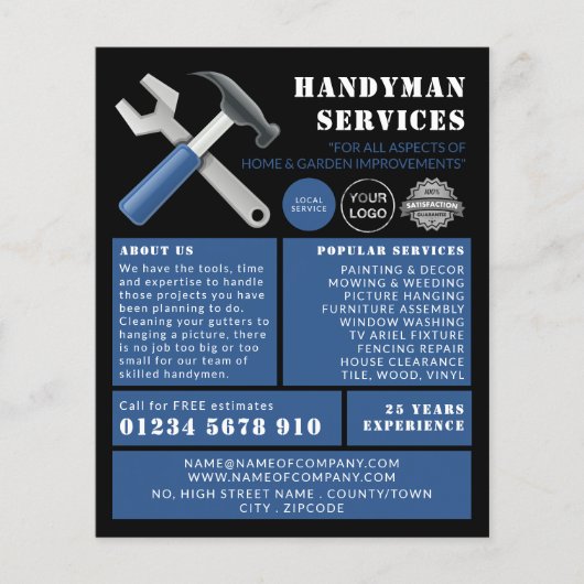 Reparaturwerkzeuge, Handymanwerbung Flyer (Vorne)