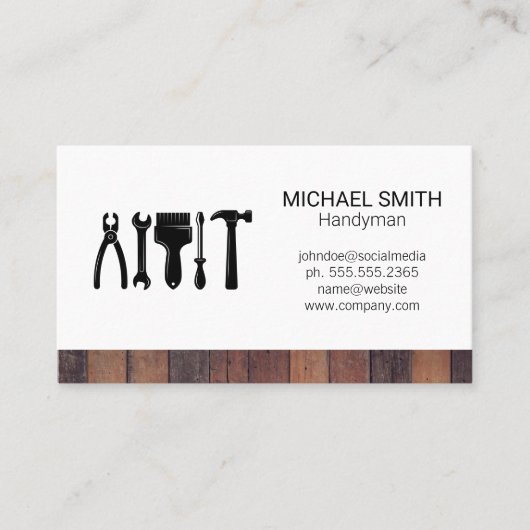 Reparaturwerkzeuge | Holzkappen Visitenkarte (Vorderseite)